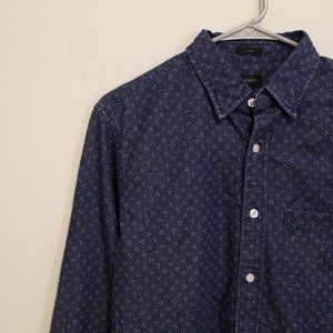 j. crew / pattern collared shirt / navy blue
